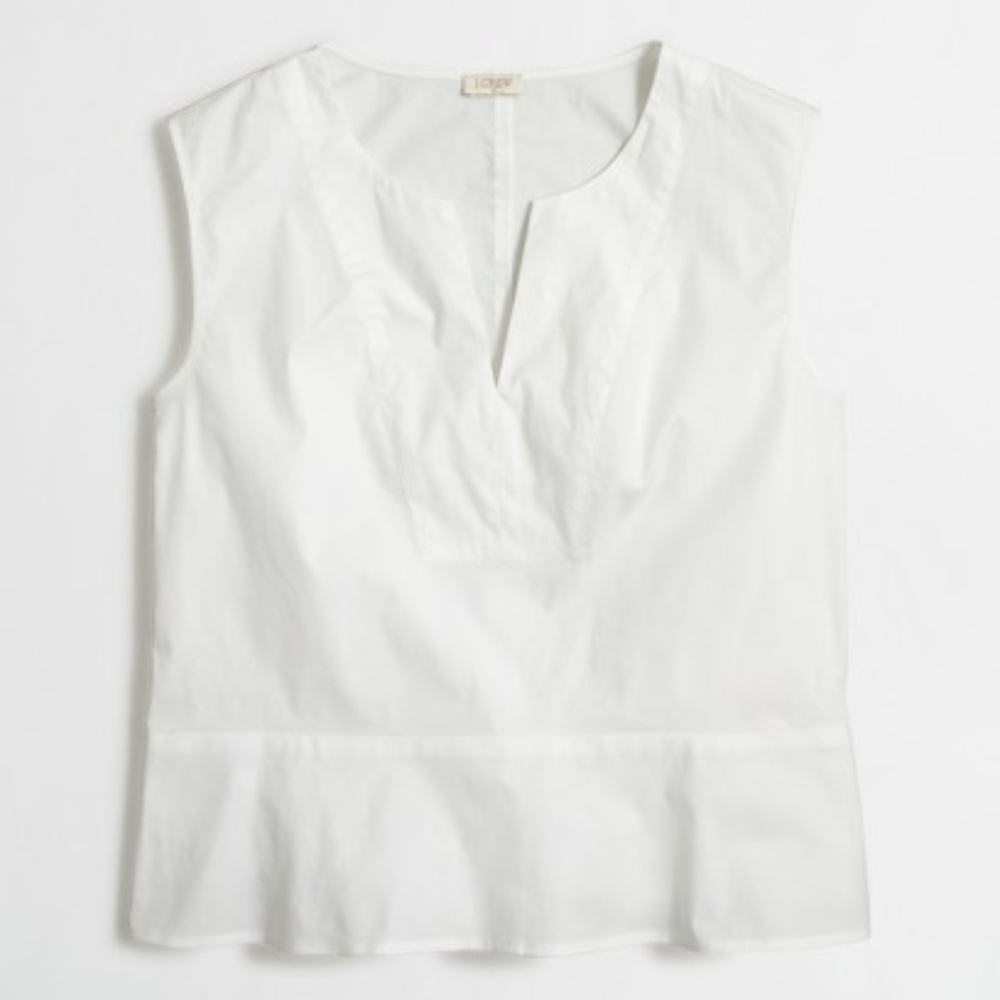 White sleeveless top